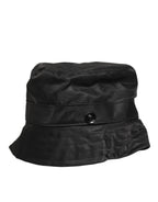 Black PVC Wide Brim Men Bucket Capello Hat