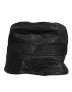 Black PVC Wide Brim Men Bucket Capello Hat