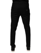 Black Wool Skinny Jogger Men Trouser Pants