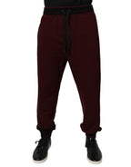 Maroon Cotton Men Jogger Sweatpants Pants