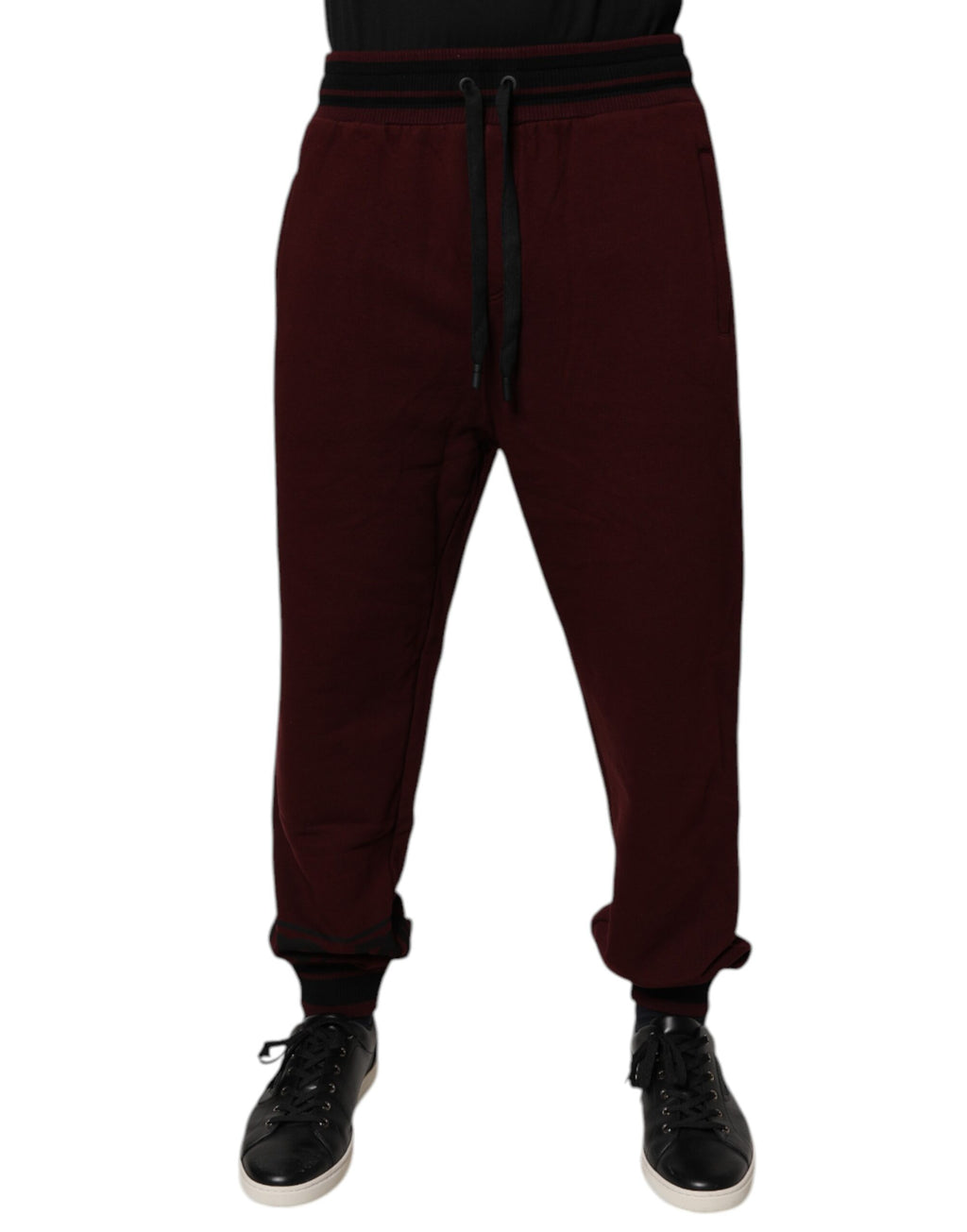 Maroon Cotton Men Jogger Sweatpants Pants