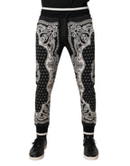 Black Cotton Bandana Jogger Sweatpants Pants
