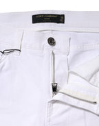 White GIRLY Floral Embroidery Denim Jeans