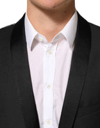 Black Wool GOLD 1 Button Suit Coat Blazer