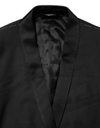 Black Wool GOLD 1 Button Suit Coat Blazer
