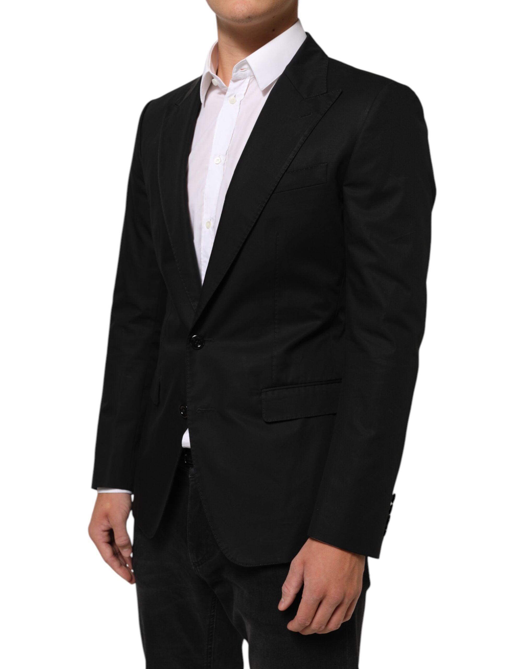 Black Wool 2 Buttons Suit Men Jacket Blazer