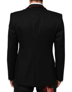 Black SICILIA Crystal Embellished Men Blazer