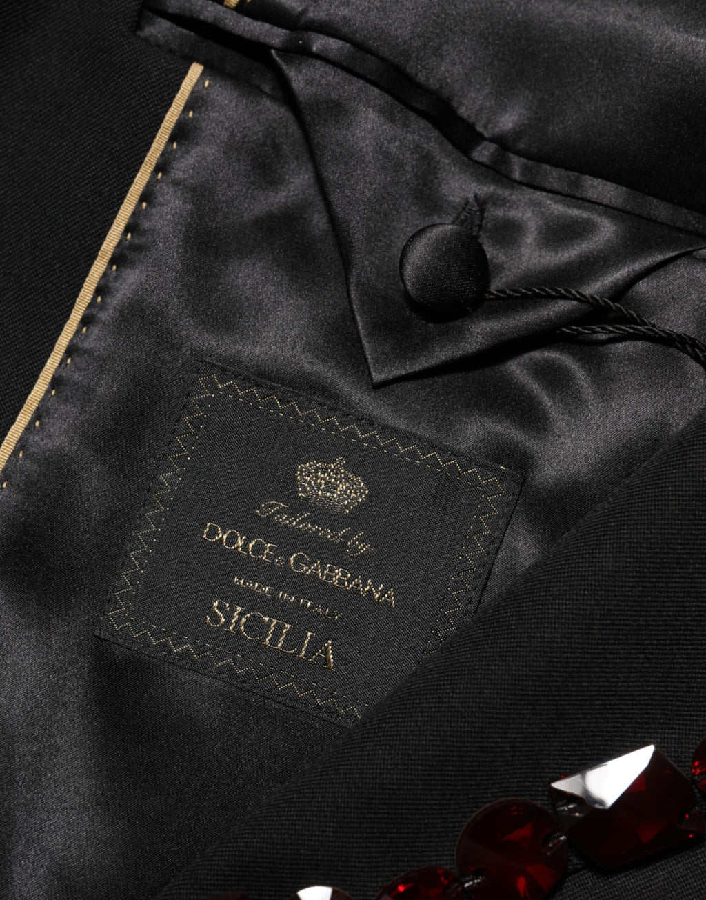Black SICILIA Crystal Embellished Men Blazer
