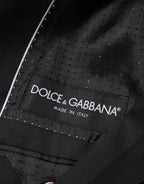 Black Cotton 2 Buttons Suit Jacket Blazer