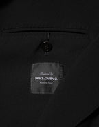 Black Wool Double Breasted Men Jacket Blazer