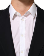 Black Viscose 2 Buttons Suit Jacket Blazer