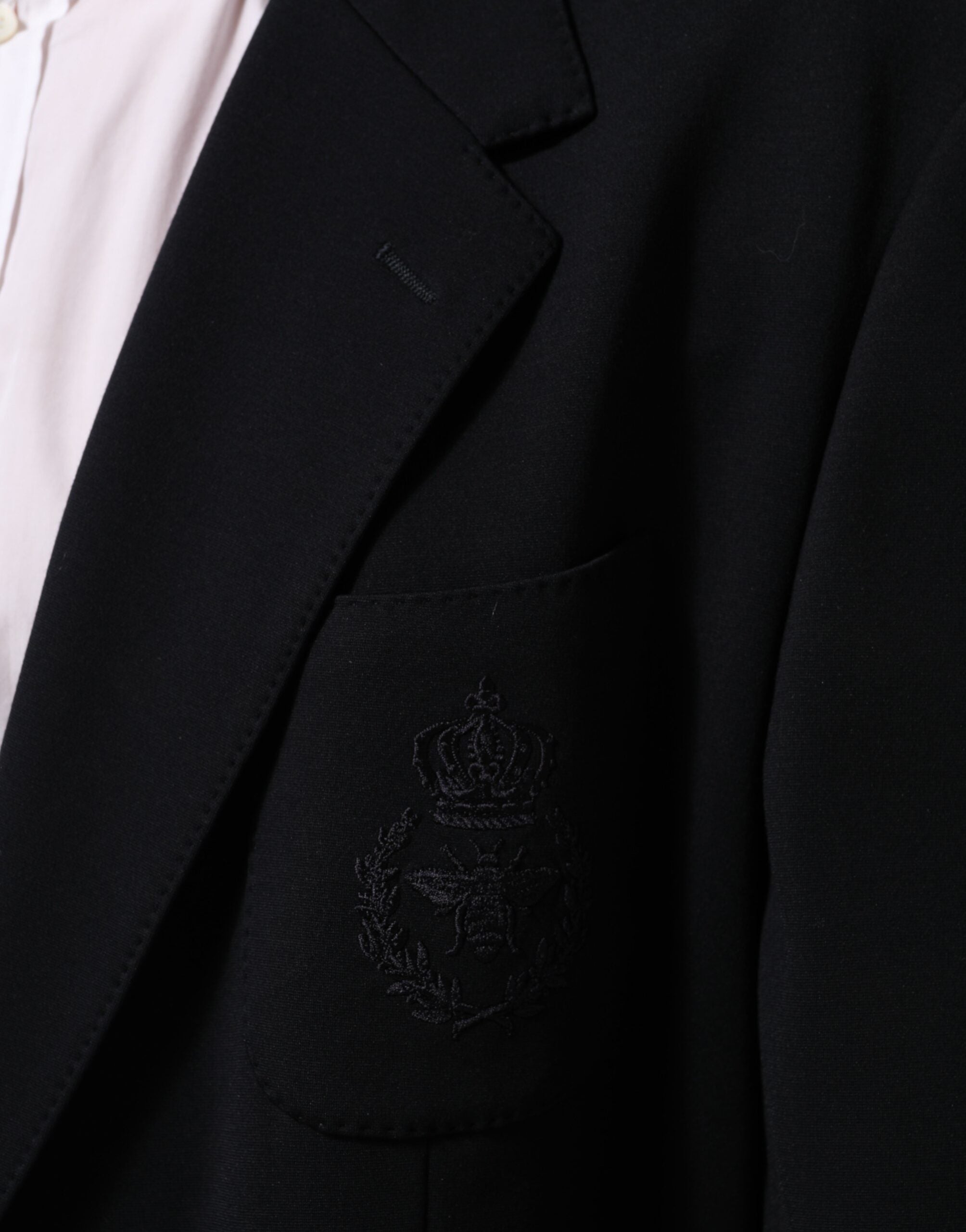 Black Viscose 2 Buttons Suit Jacket Blazer