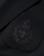 Black Viscose 2 Buttons Suit Jacket Blazer