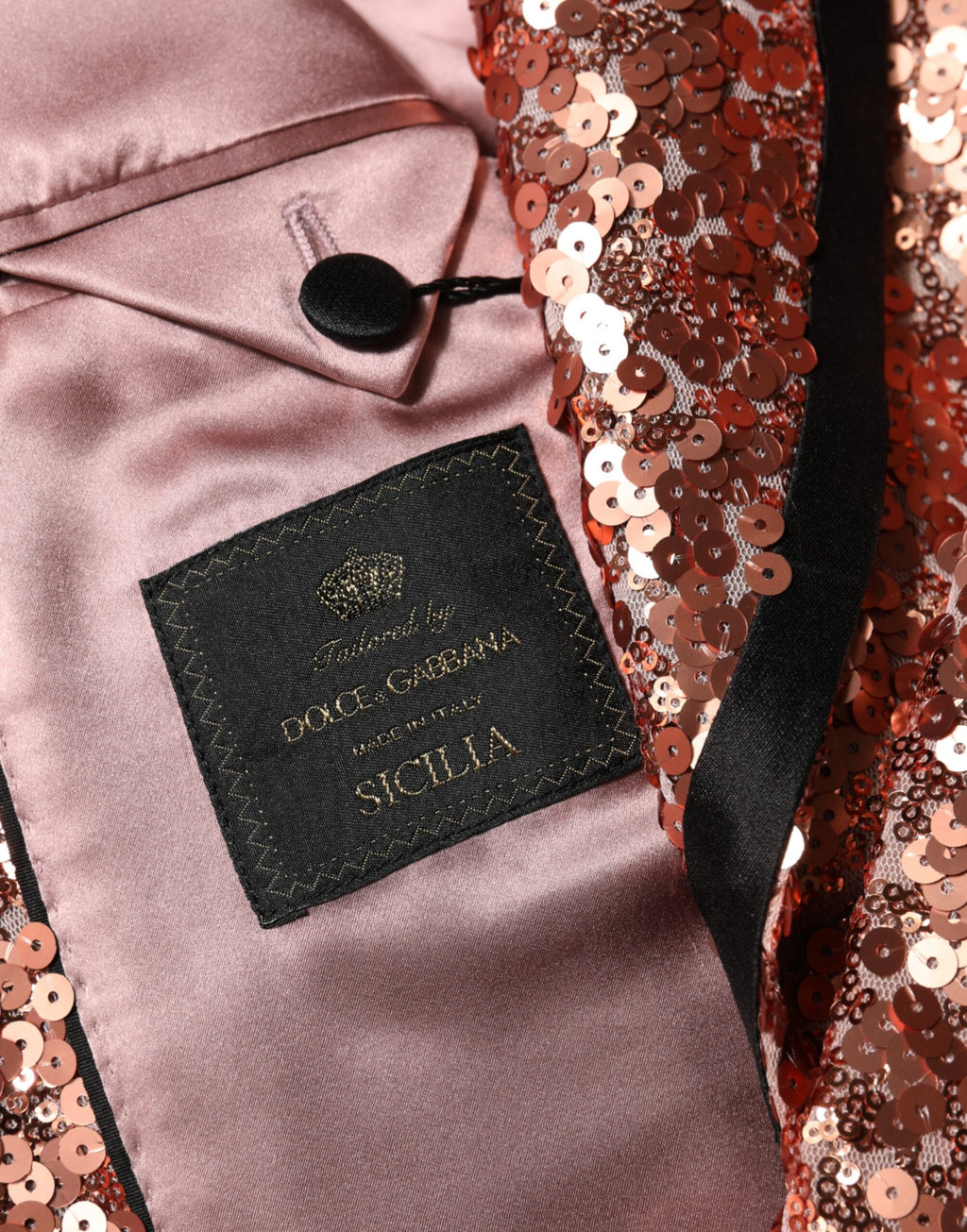 Pink Sequin SICILIA 1 Button Men Suit Blazer