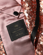 Pink Sequin SICILIA 1 Button Men Suit Blazer