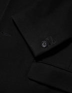 Black Wool Buttoned Men Trench Coat Jacket