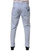Light Blue Cotton Stretch Tapered Men Trouser Pants