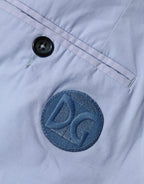 Light Blue Cotton Stretch Tapered Men Trouser Pants