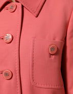 Pink Buttoned Down Trench Coat Jacket