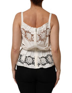 White Poplin Openwork Embroidery Tank Top