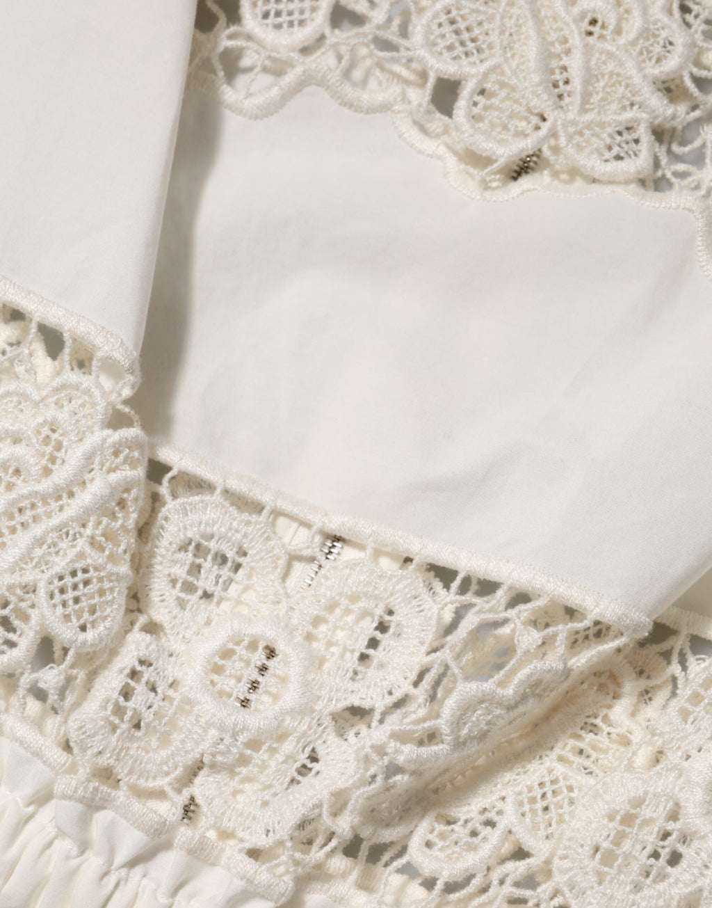 White Poplin Openwork Embroidery Tank Top