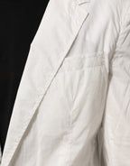 White Cotton 1 Button Men Suit Blazer
