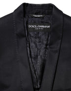 Black Cotton 1 Button Suit Jacket Blazer