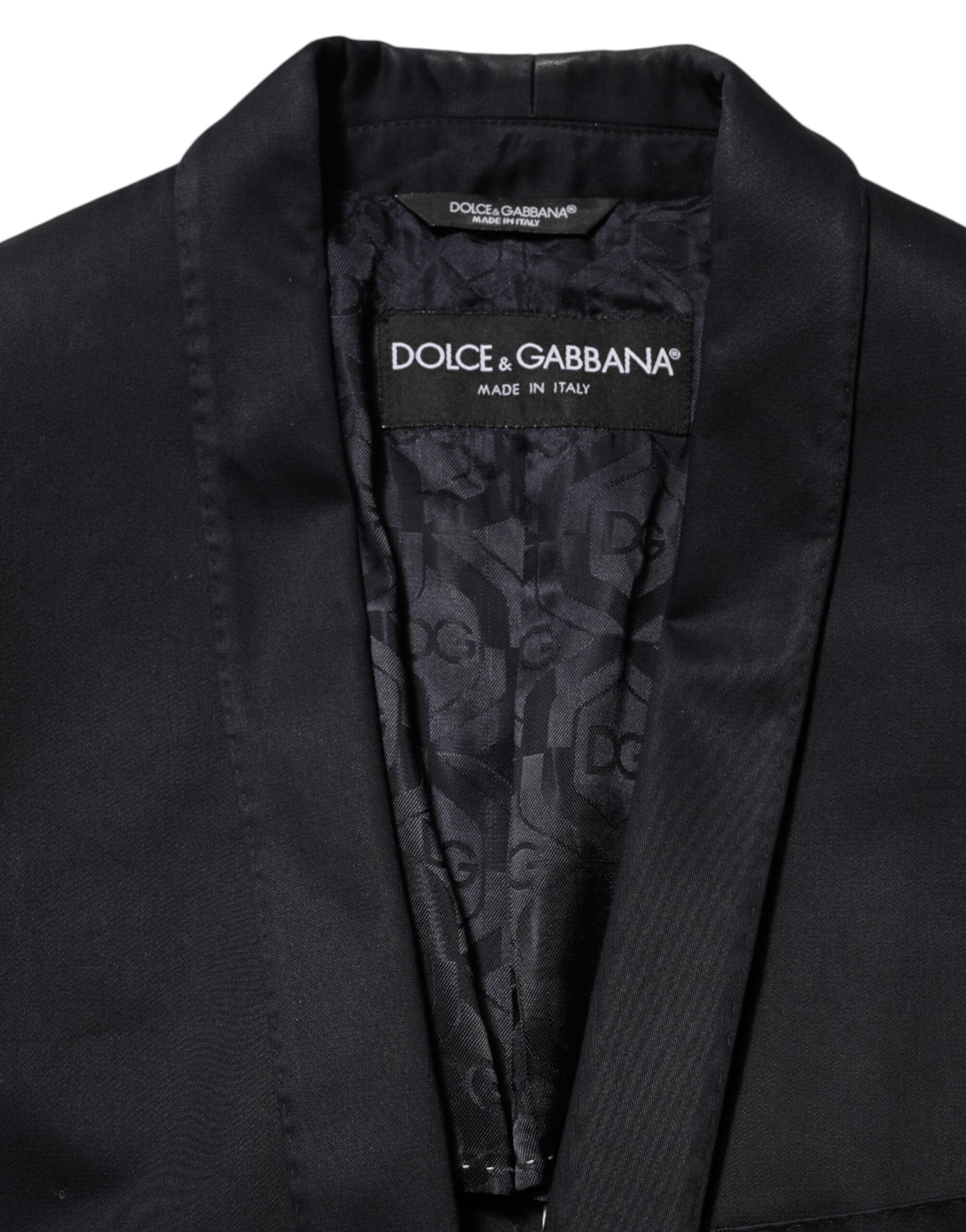 Black Cotton 1 Button Suit Jacket Blazer