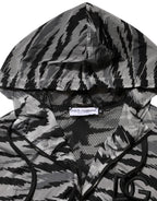 Gray Camouflage Hooded Sweatshirt Jacket