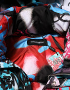Multicolor Graffiti Hooded Sportswear Vest Jacket