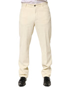 Beige Corduroy Cotton Straight Men Trouser Pants