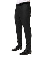 Black Cotton Mid Waist Dress Trouser Pants
