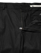 Black Cotton Mid Waist Dress Trouser Pants