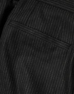 Black Cotton Mid Waist Dress Trouser Pants