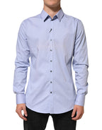 Blue SICILIA Cotton Men Dress Formal Shirt