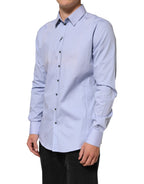 Blue SICILIA Cotton Men Dress Formal Shirt