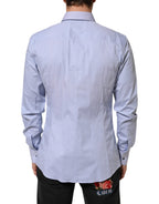 Blue SICILIA Cotton Men Dress Formal Shirt