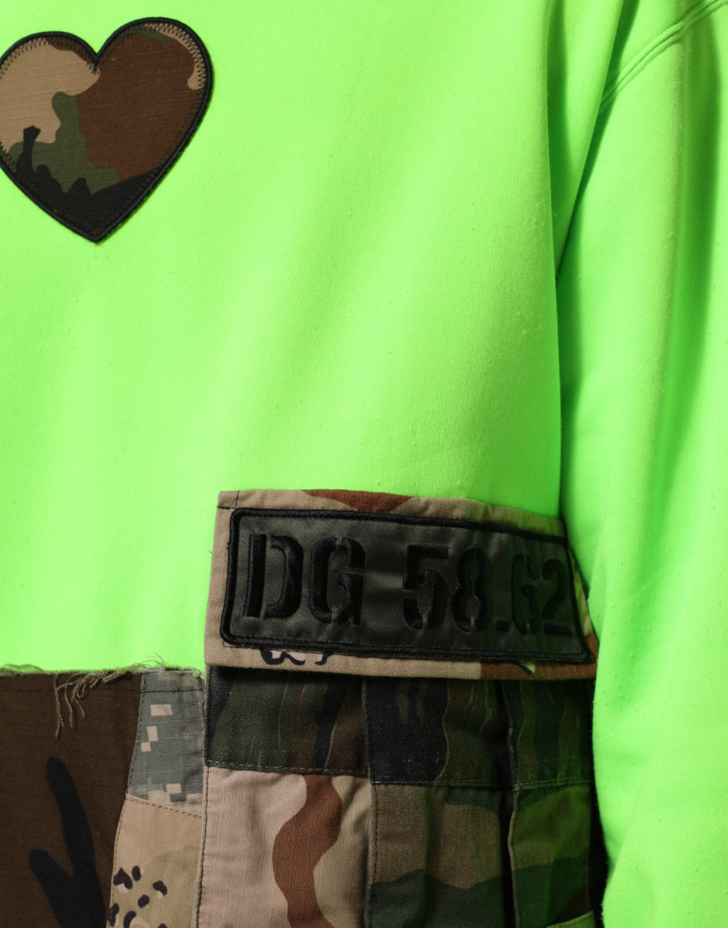 Green Patchwork Men Sweatshirt Sweater