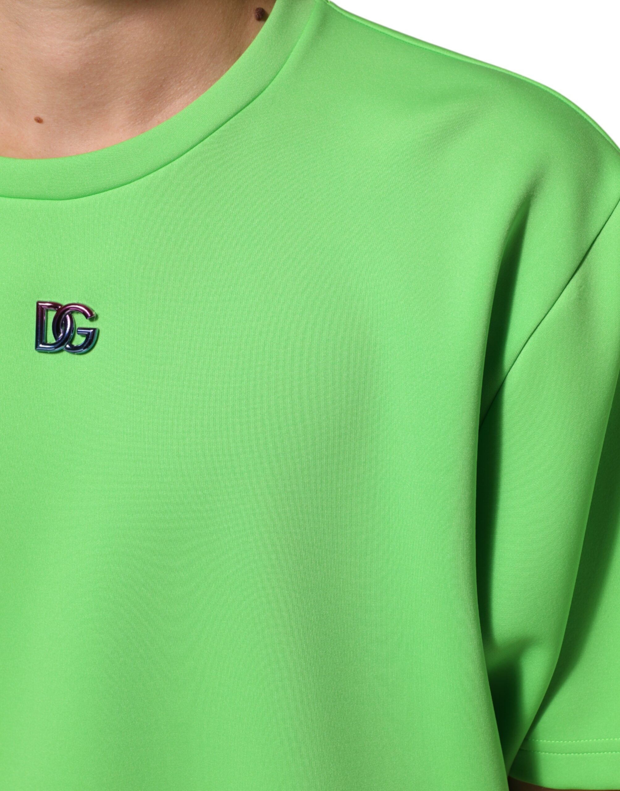 Green Logo Crew Neck Short Sleeves T-shirt