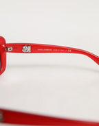 DG6093 Red Rectangular Grey Graduated Lenses Sunglasses