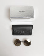 DG2215K Silver Metal Round Shades Eyewear Sunglasses