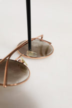 DG2215K Gold Metal Round Shades Eyewear Sunglasses