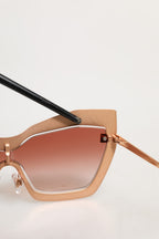 DG2224 Sand Rose Gold Cat Eye Irregular Frame Sunglasses