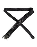 Black Safety Pins Silk Adjustable Necktie Accessory Tie