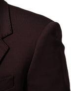 Maroon Cotton 2 Buttons Suit Jacket Blazer
