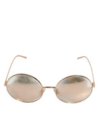 Rose Gold Plated Round Lenses Shades Eyewear Sunglasses