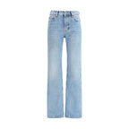 Blue Cotton Straight-Leg Jeans