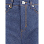 Blue Cotton Flared Jeans