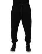 Black DG Logo Cotton Jogger Sweatpants Pants