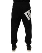 Black DG Logo Cotton Jogger Sweatpants Pants